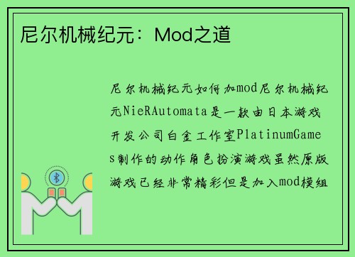 尼尔机械纪元：Mod之道